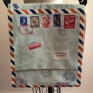 Blue Q Postal Air Mail Messenger Bag
